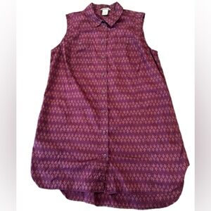 Duluth Trading Co Women’s Sleeveless Patterned Button down Top Size Medium
